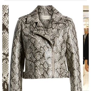 Blanknyc snakeskin print leather jacket size large